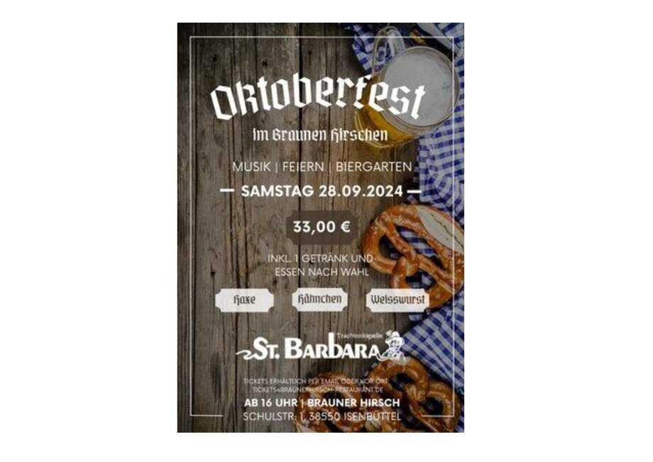 Oktoberfest im Braunen Hirschen Isenbüttel 2024